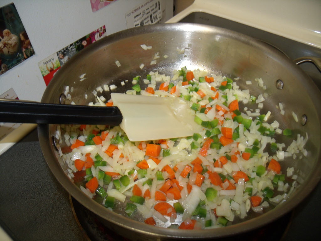 Saute the vegetables
