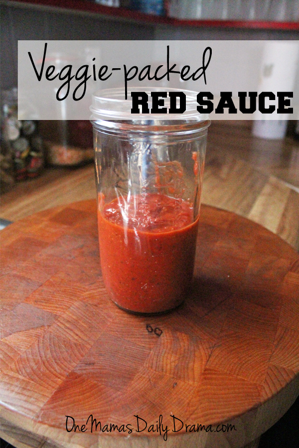 Veggie packed red sauce | from One Mama's Daily Drama --- Easy red sauce recipe for marinara, spaghetti, lasagna, etc.