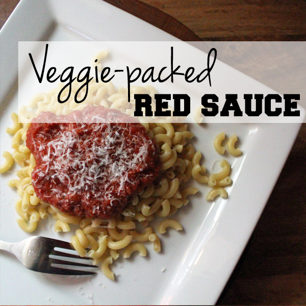 Veggie packed red sauce | from One Mama's Daily Drama --- Easy red sauce recipe for marinara, spaghetti, lasagna, etc.