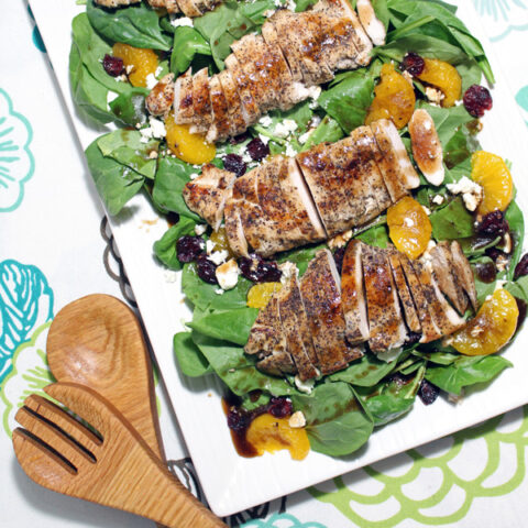 Cranberry orange spinach salad with chicken | One Mama's Daily Drama