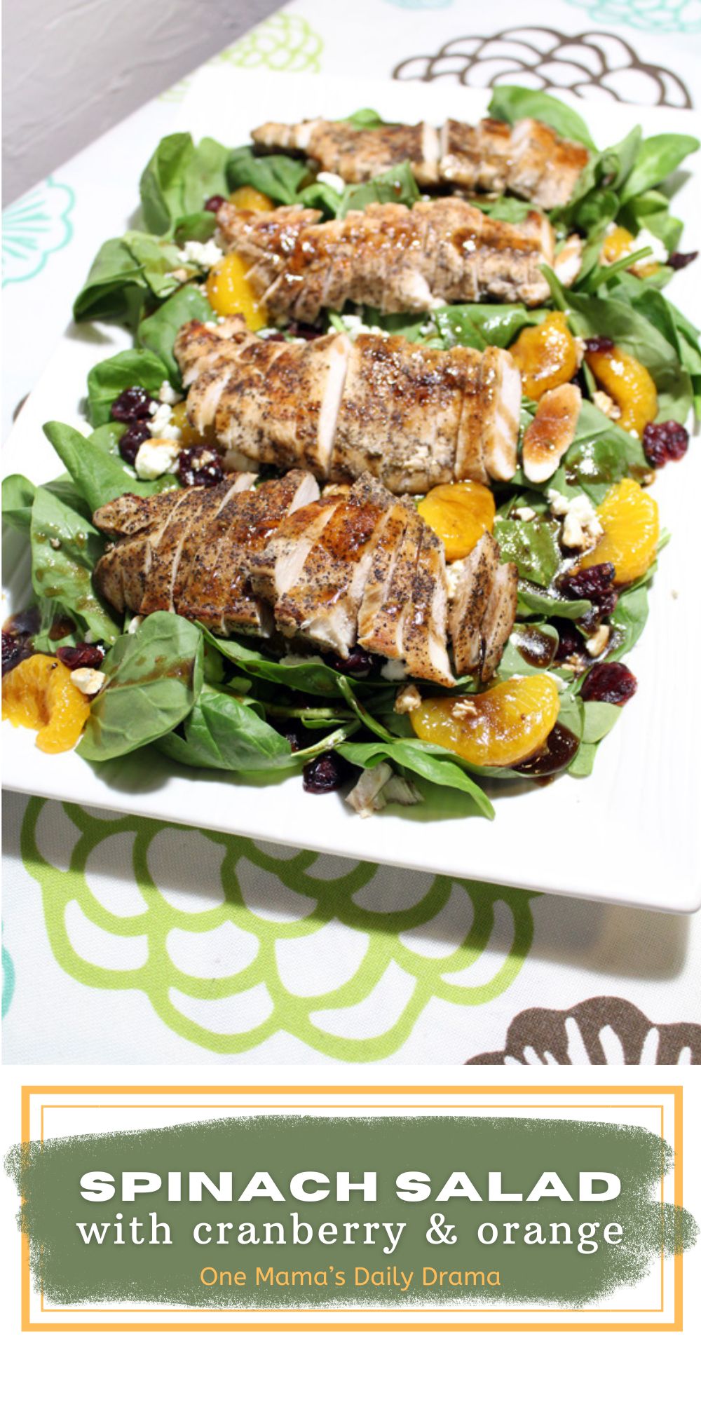 Spinach salad with cranberry and orange.