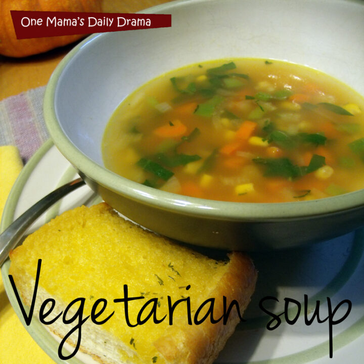 Vegetarian vegetable soup recipe | One Mama's Daily Drama