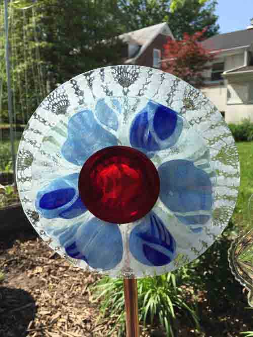 Garden dish flowers from Needle Pointers.