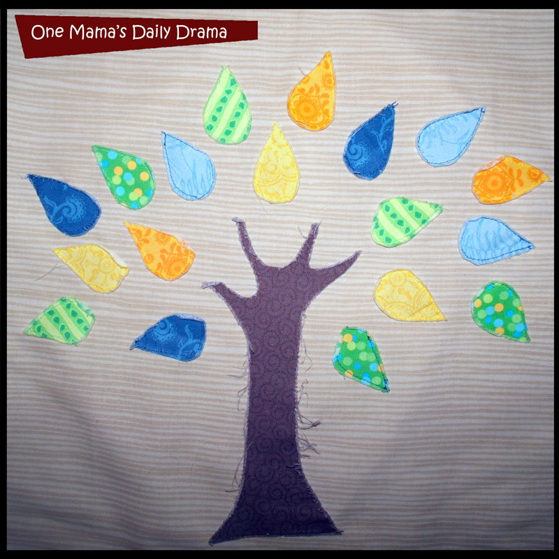 Make a pretty tree pillow using fabric scraps or fat quarters | One Mama's Daily Drama