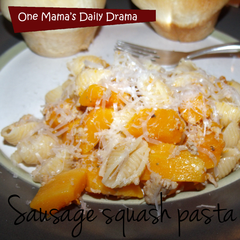Sausage squash pasta | One Mama's Daily Drama