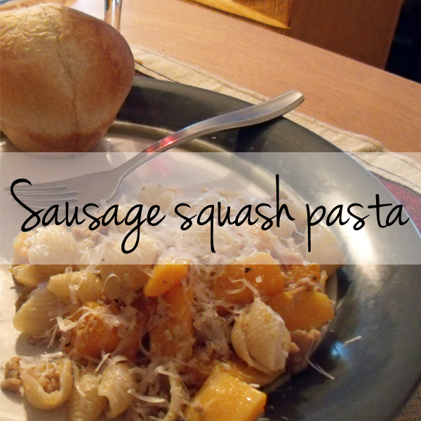 Sausage squash pasta | One Mama's Daily Drama --- Quick and easy recipe using butternut squash.