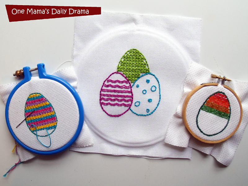 Easter egg embroidery: fun beginner craft for big kids | One Mama's Daily Drama