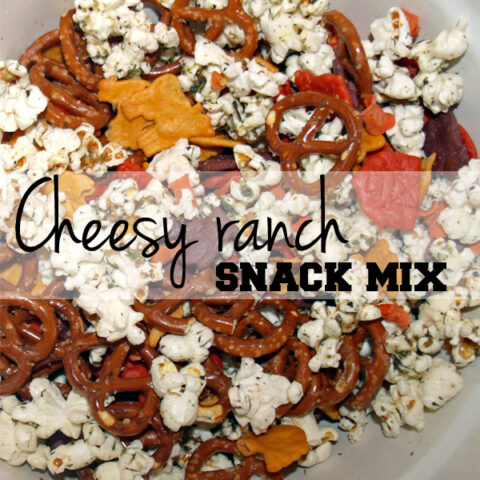 Cheesy ranch snack mix with Bernie's Farm cheddar crackers | One Mama's Daily Drama