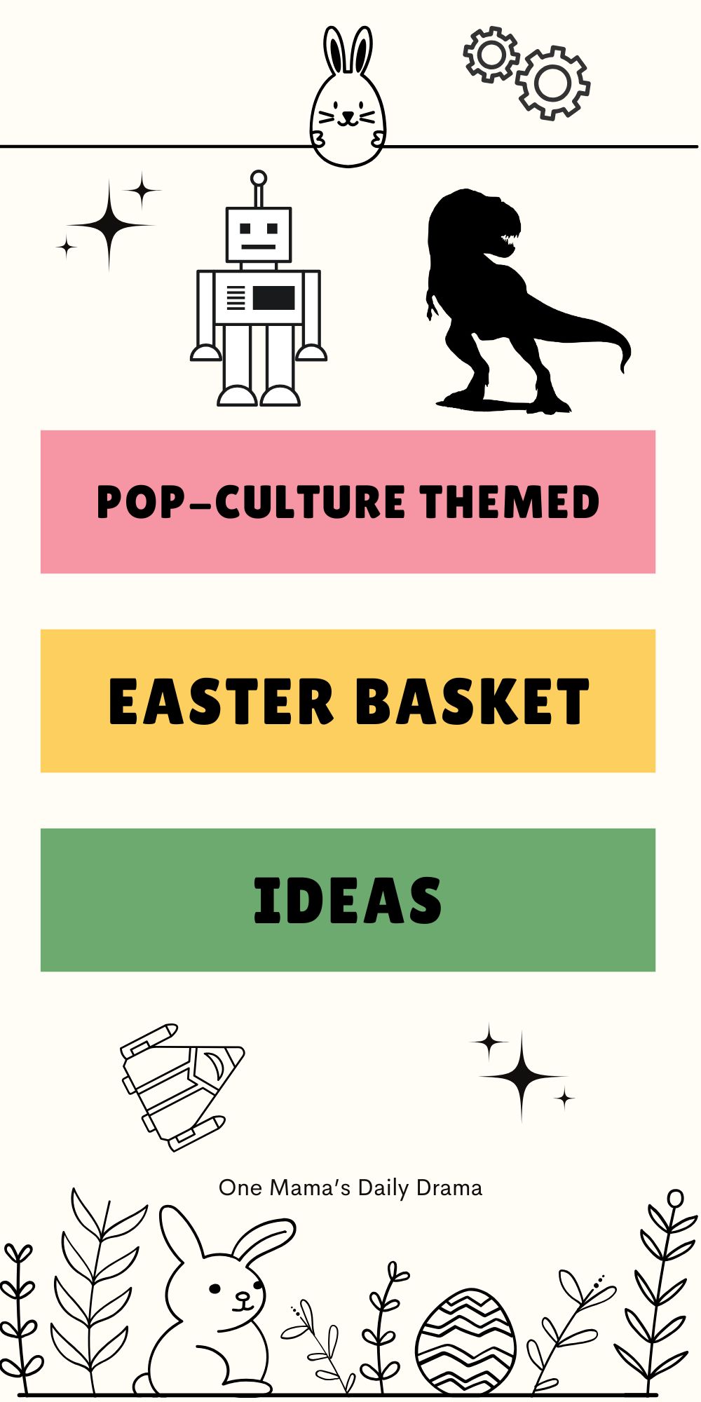 Pop-culture themed Easter basket ideas.