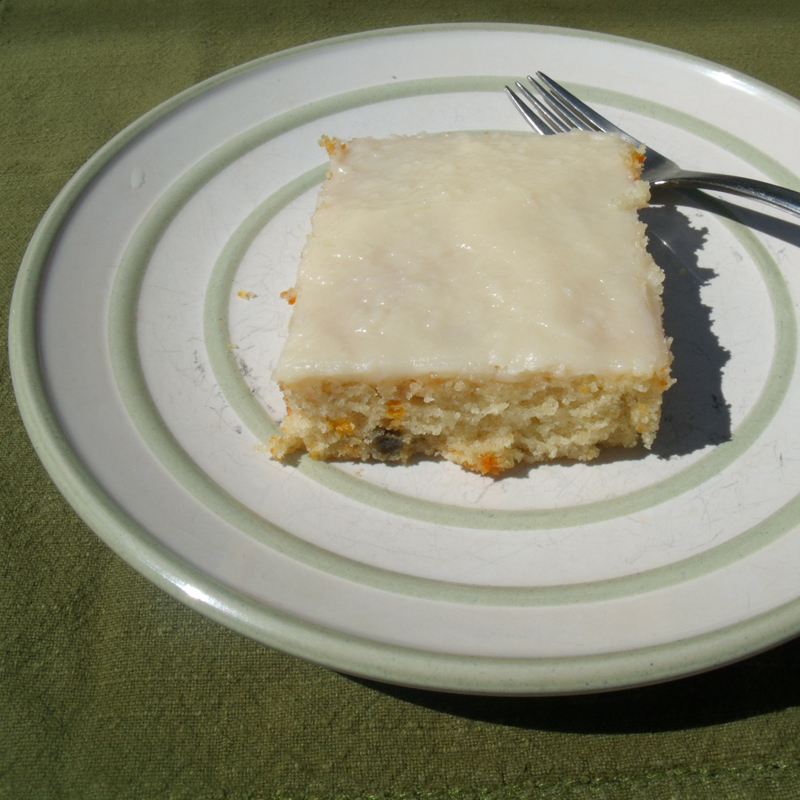 Vanilla sheet cake with cream cheese frosting | One Mama's Daily Drama --- This "weekend cake" is easy to make, includes dye-free confetti, and serves a crowd.