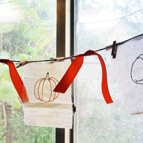 Image for Fall embroidery DIY bunting