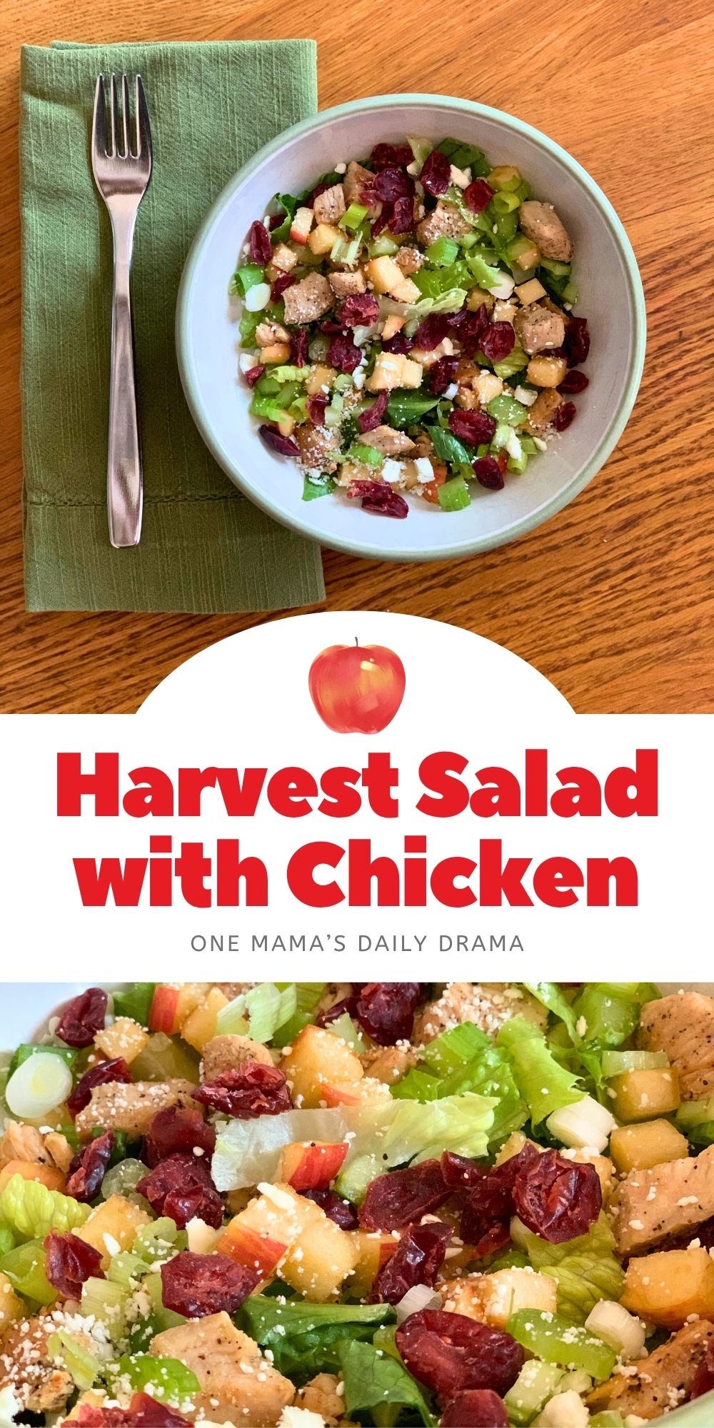 Harvest salad with chicken.