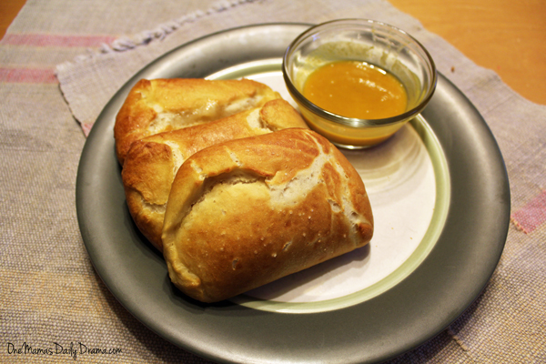 Pretzel pocket sandwich recipe | One Mama's Daily Drama --- Make your own ham and swiss hot pockets with a pretzel crust.