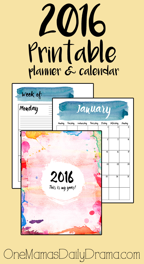 2016 Printable Planner
