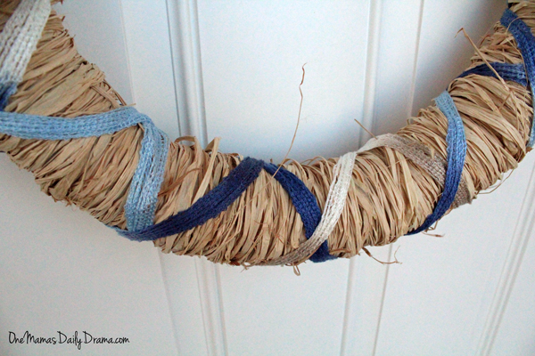Closeup showing raffia natural texture.