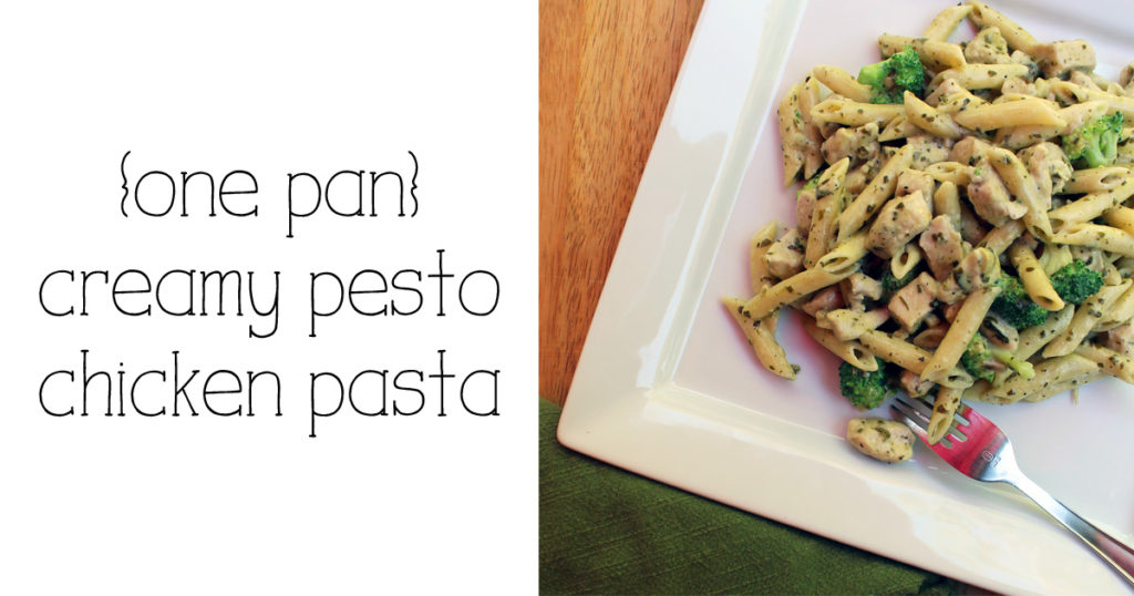One pan creamy pesto chicken pasta | Fantastic weeknight family meal recipe #ad #OnePanPronto