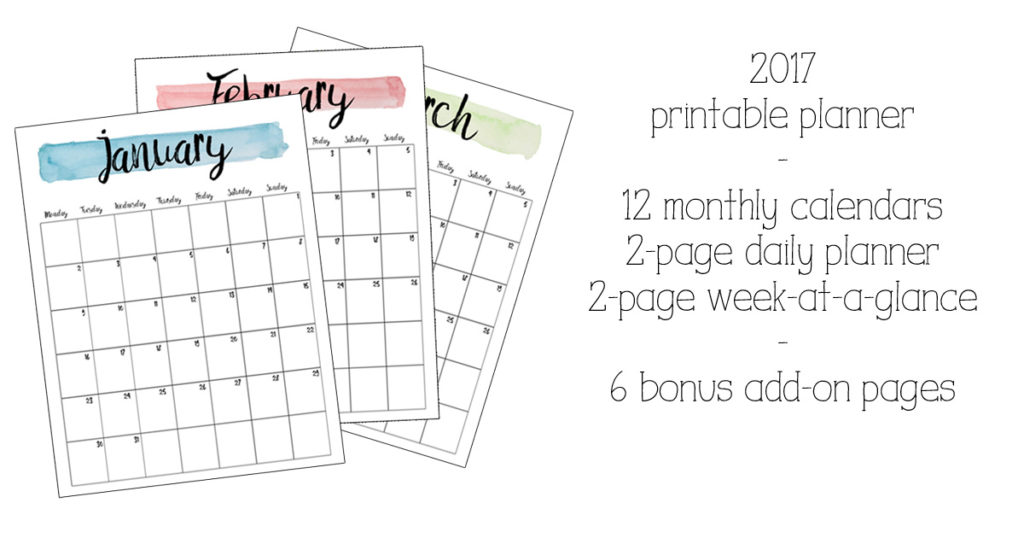 2017 printable planner from One Mama's Daily Drama