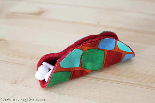 earbud taco with earbuds folded inside