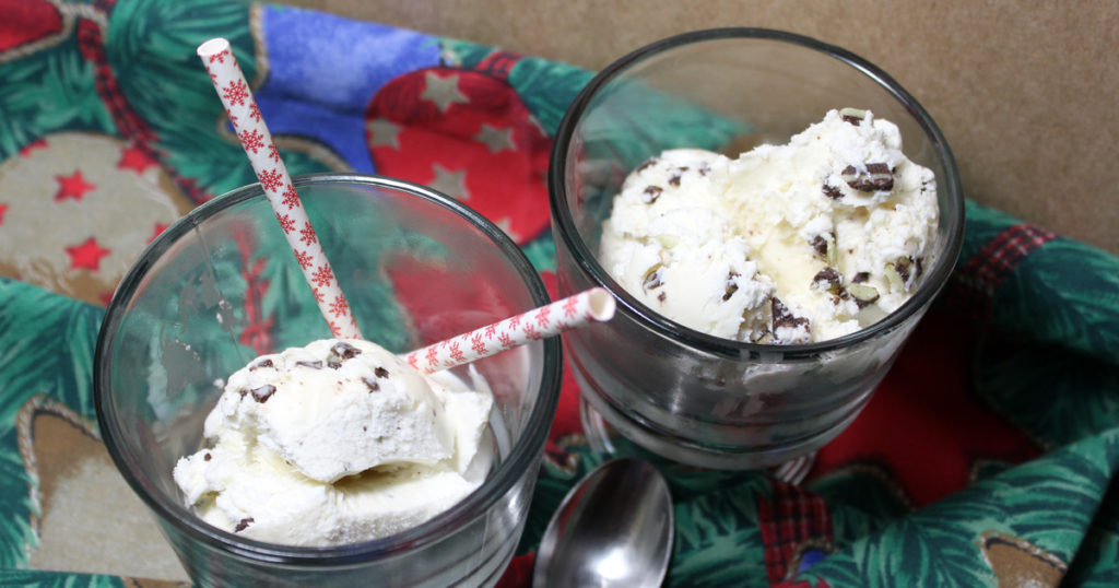 No-churn peppermint chocolate chip ice cream