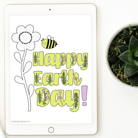 Image for Happy Earth Day Coloring Page