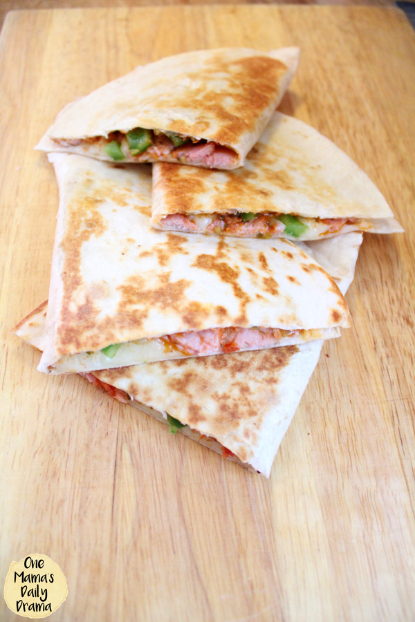 a stack of quesadilla halves