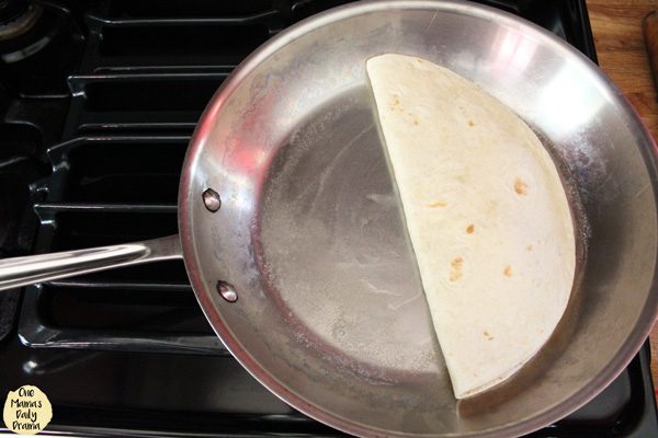 quesadilla in a skillet