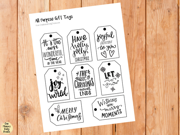 Printable all purpose Christmas holiday gift tags.