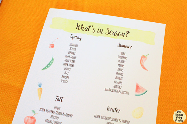 A guide to produce for spring, summer, fall and winter.