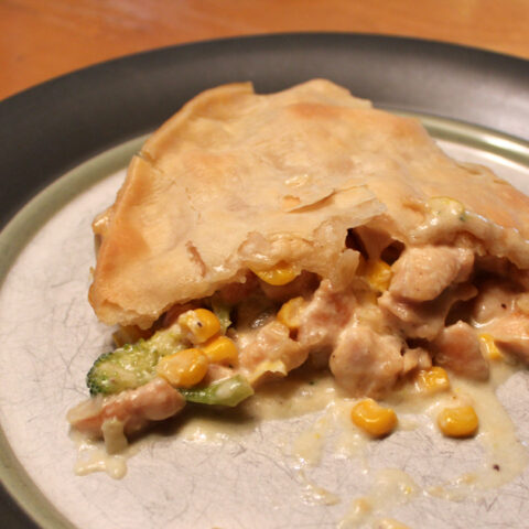 Easy one-dish chicken pot pie supper recipe for weeknight family meals