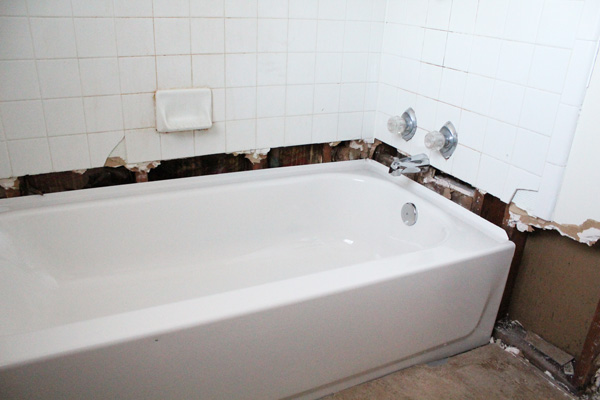 bathroom remodel: bathtub view after