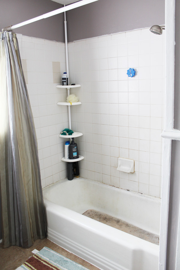 bathroom remodel: shower view before