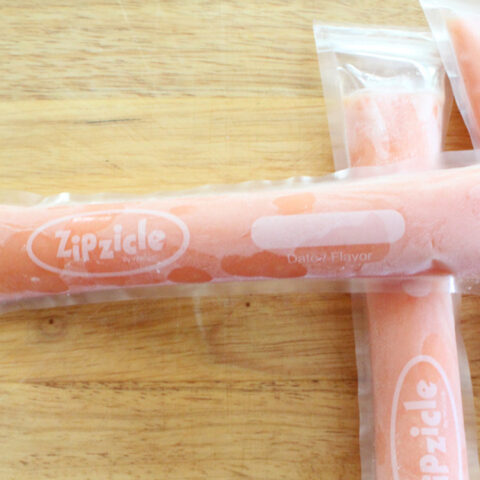 Strawberry lemon pudding pops with zipzicle pouches
