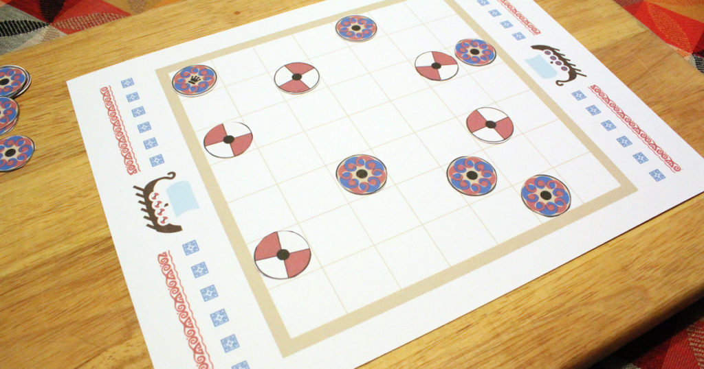 Printable tafl viking chess board game