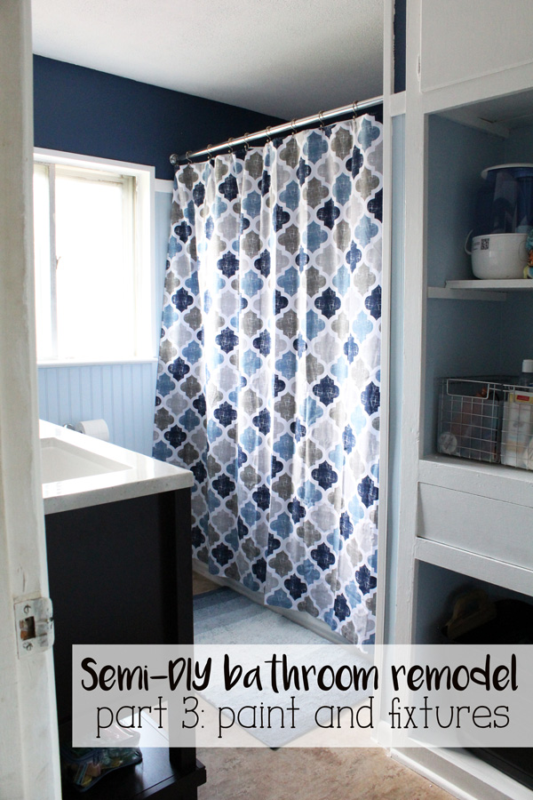 Semi-DiY bathroom remodel part 3: paint and fixtures