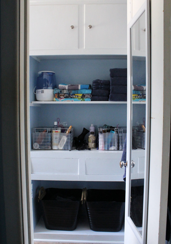 bathroom remodel storage area
