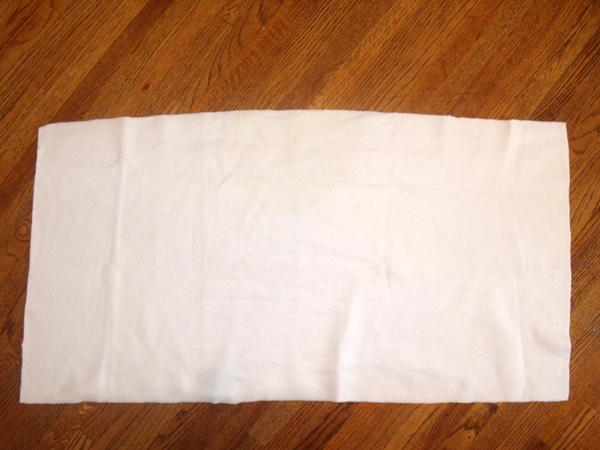 white rectangle of fleece