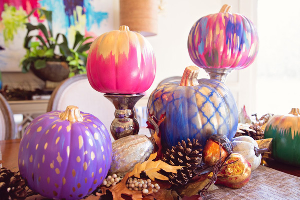 colorful pumpkin ideas from The Majestic Mama