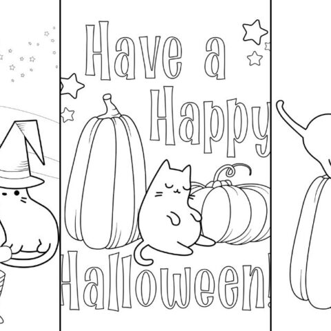 Image for Printable Halloween Cat Coloring Pages