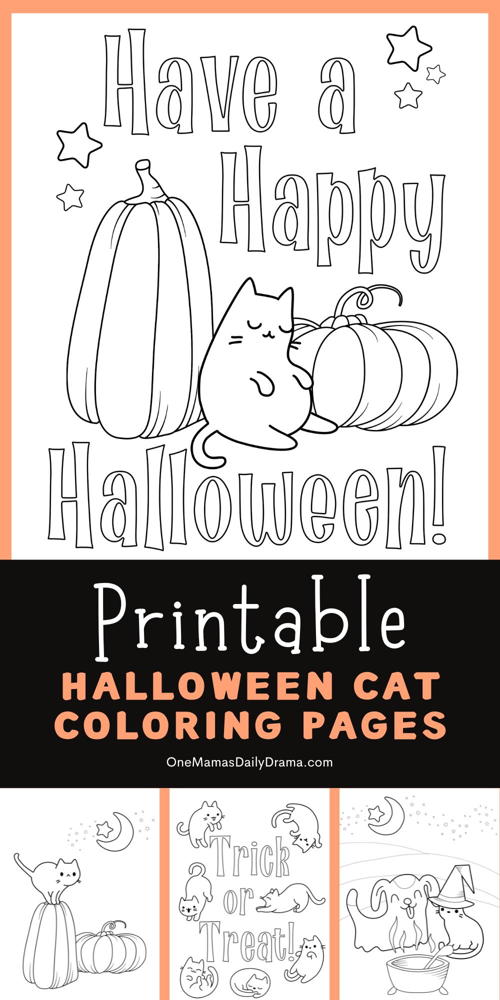 Printable Halloween Cat Coloring Pages Printable Halloween Cat Coloring Pages