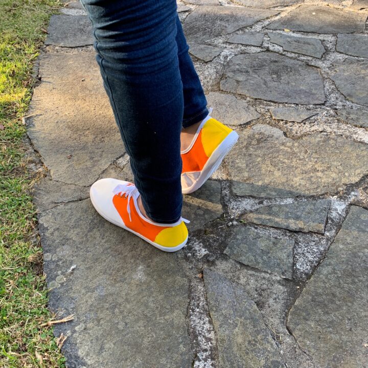 Image for Candy corn painted canvas shoes