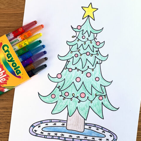 Christmas tree coloring page.