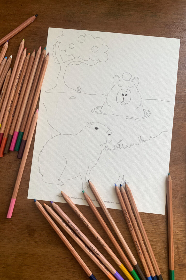 Cute Capybara Coloring Page