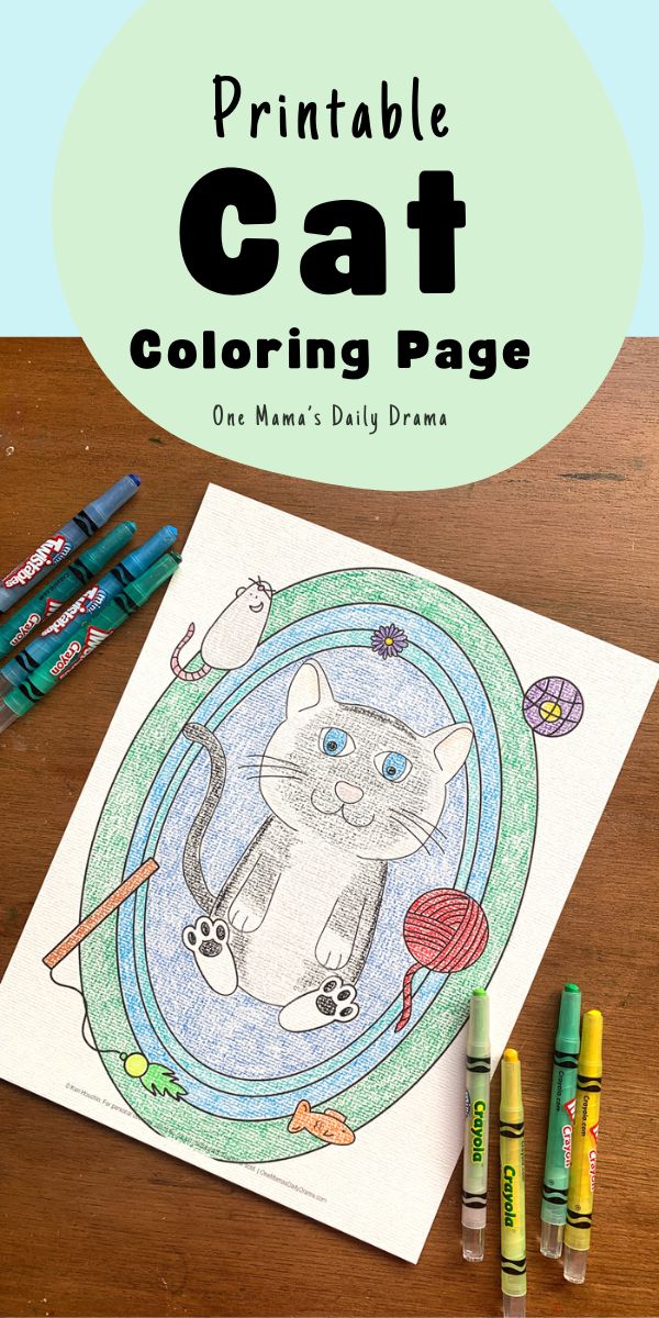Printable cat coloring page.