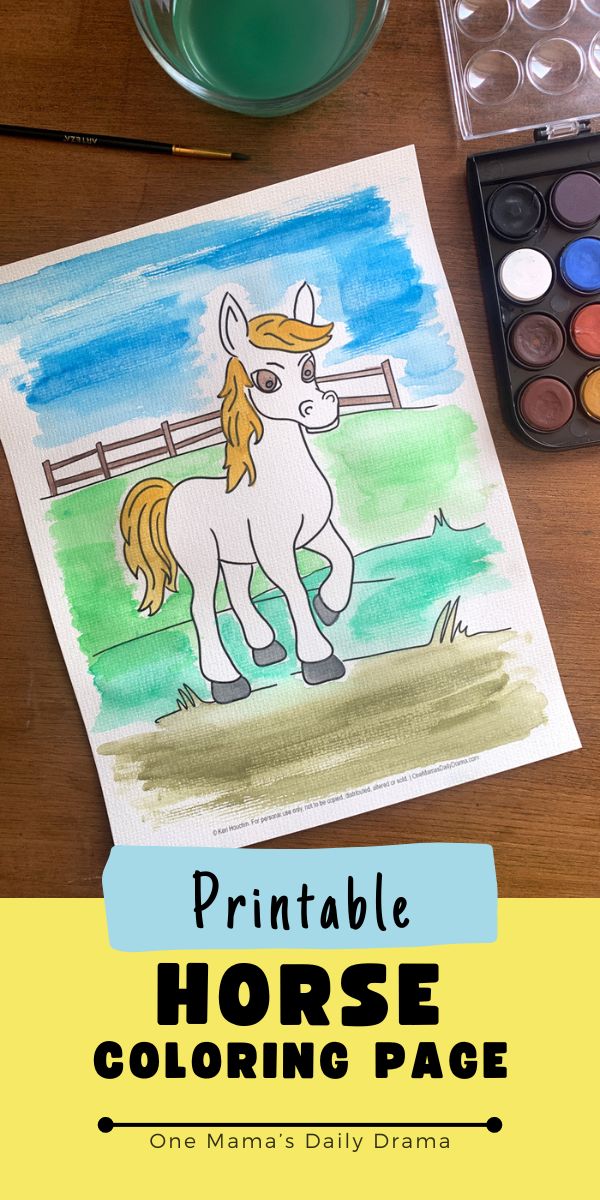 Printable horse coloring page.