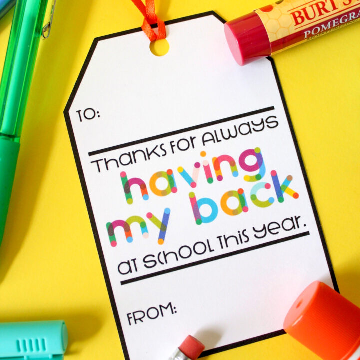 Image for Teacher Gift Tag: Thanks for Having My Back