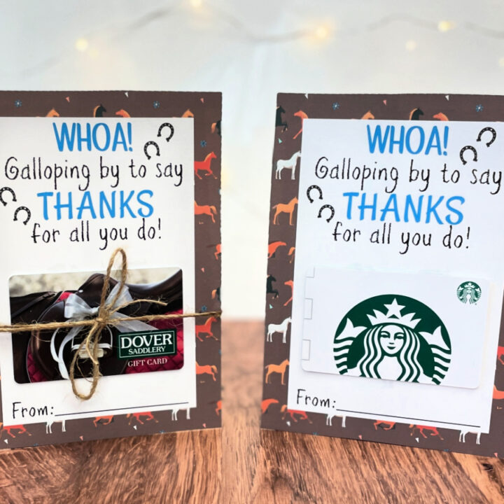 Image for Horse Themed Teacher or Trainer Gift Card Holder