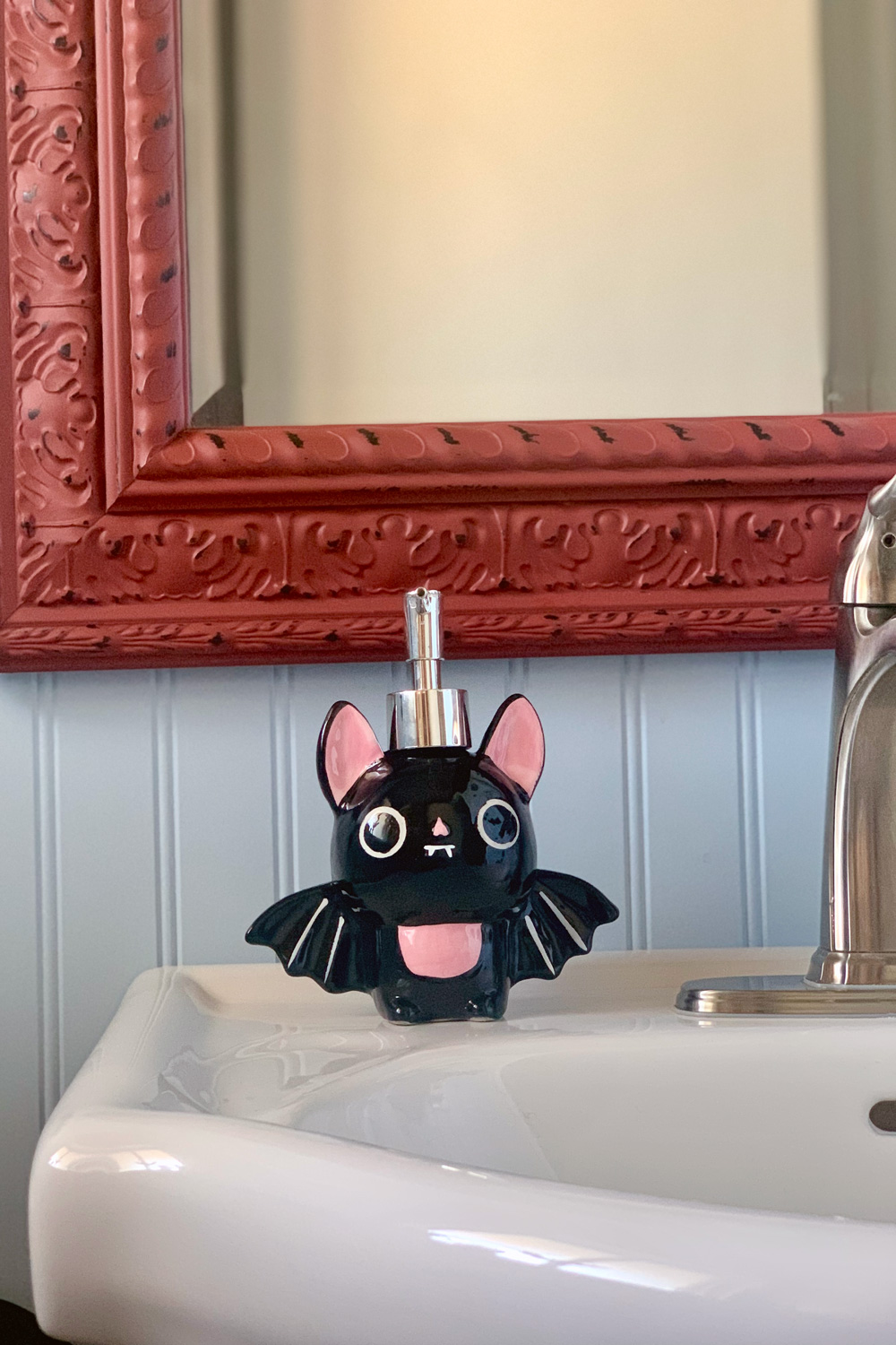 Cute bat-shaped pump soap dispenser from Em and Sprout.