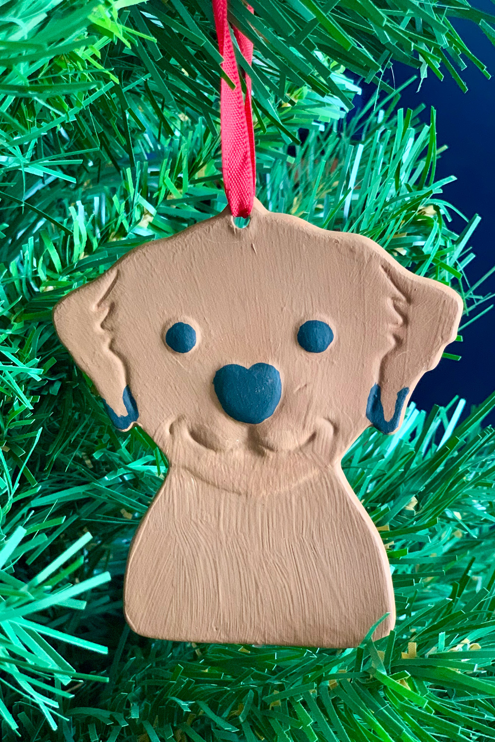 Red brown dog ornament.