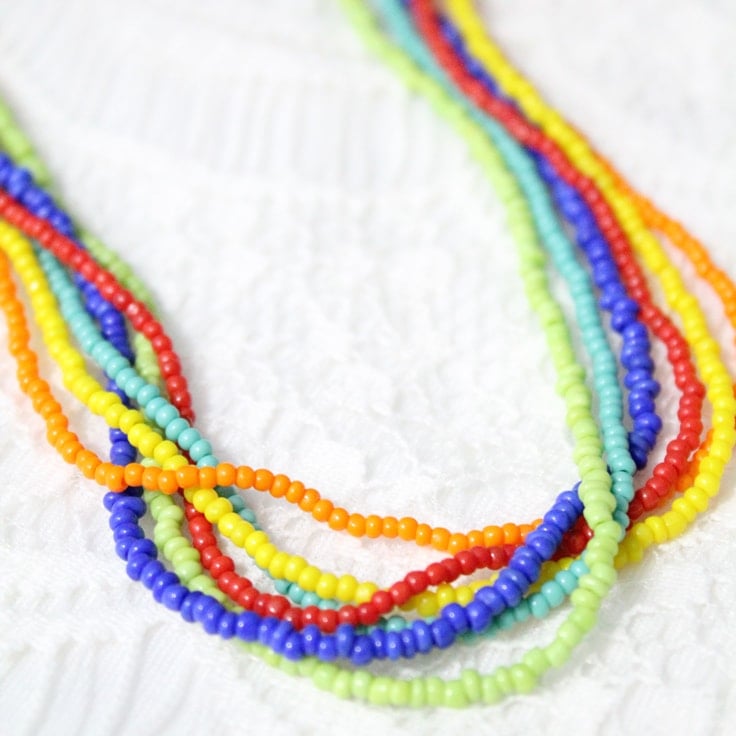 Image for Rainbow Seed Bead Necklace