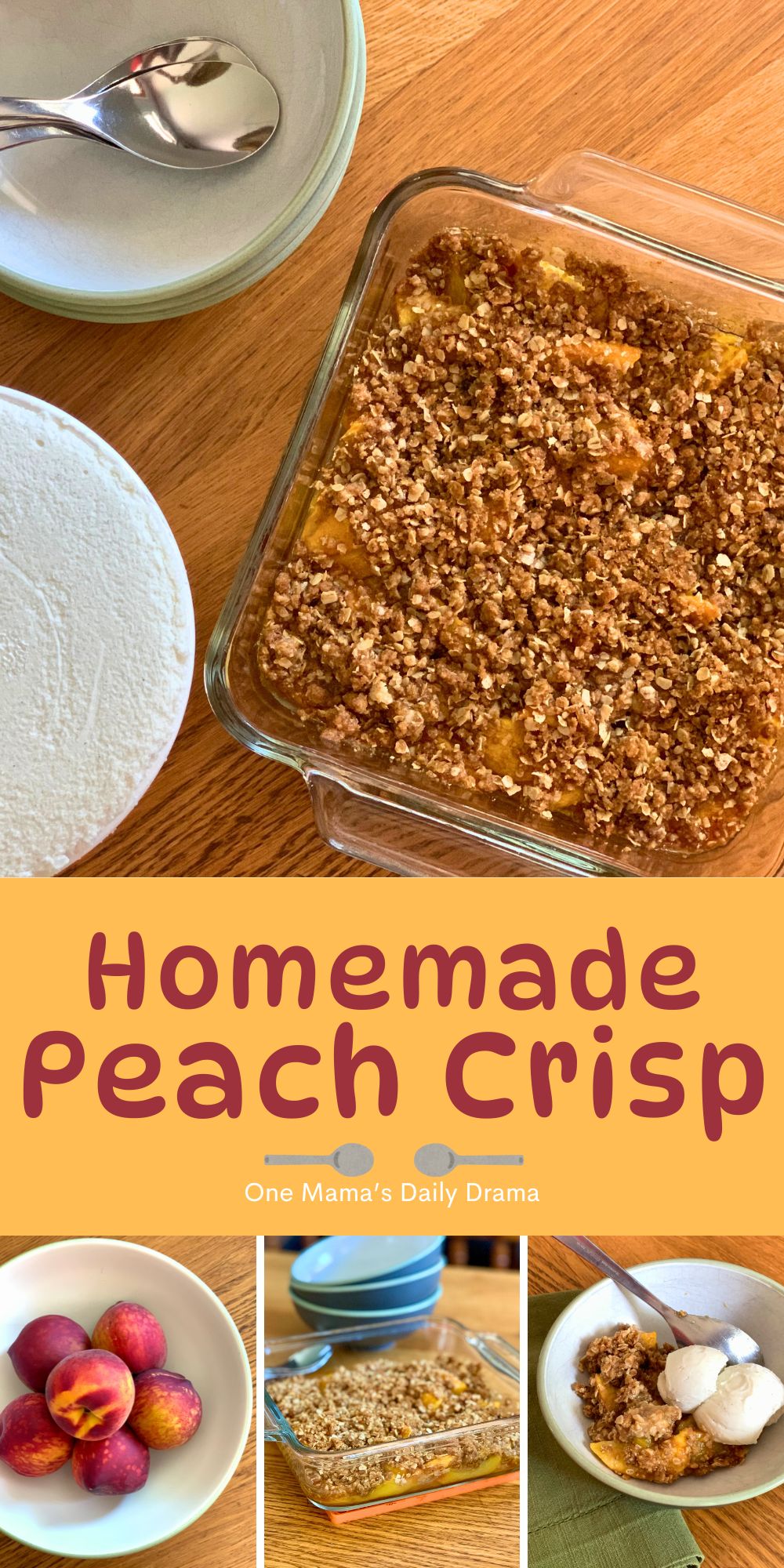 Homemade peach crisp.